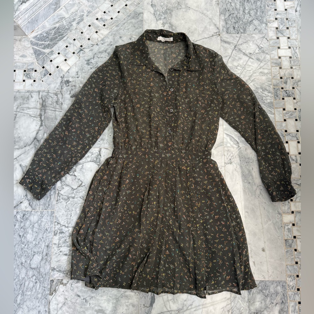 BCBG Long sleeve button down dress